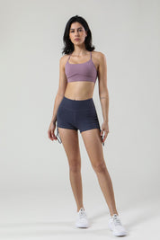 Side Drawstring Ruched Mini Shorts by bornfocus