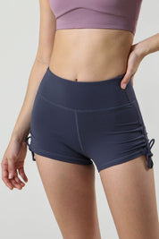 Side Drawstring Ruched Mini Shorts by bornfocus