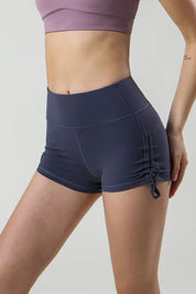 Side Drawstring Ruched Mini Shorts by bornfocus