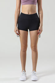 Side Drawstring Ruched Mini Shorts by bornfocus