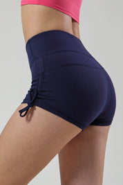 Side Drawstring Ruched Mini Shorts by bornfocus