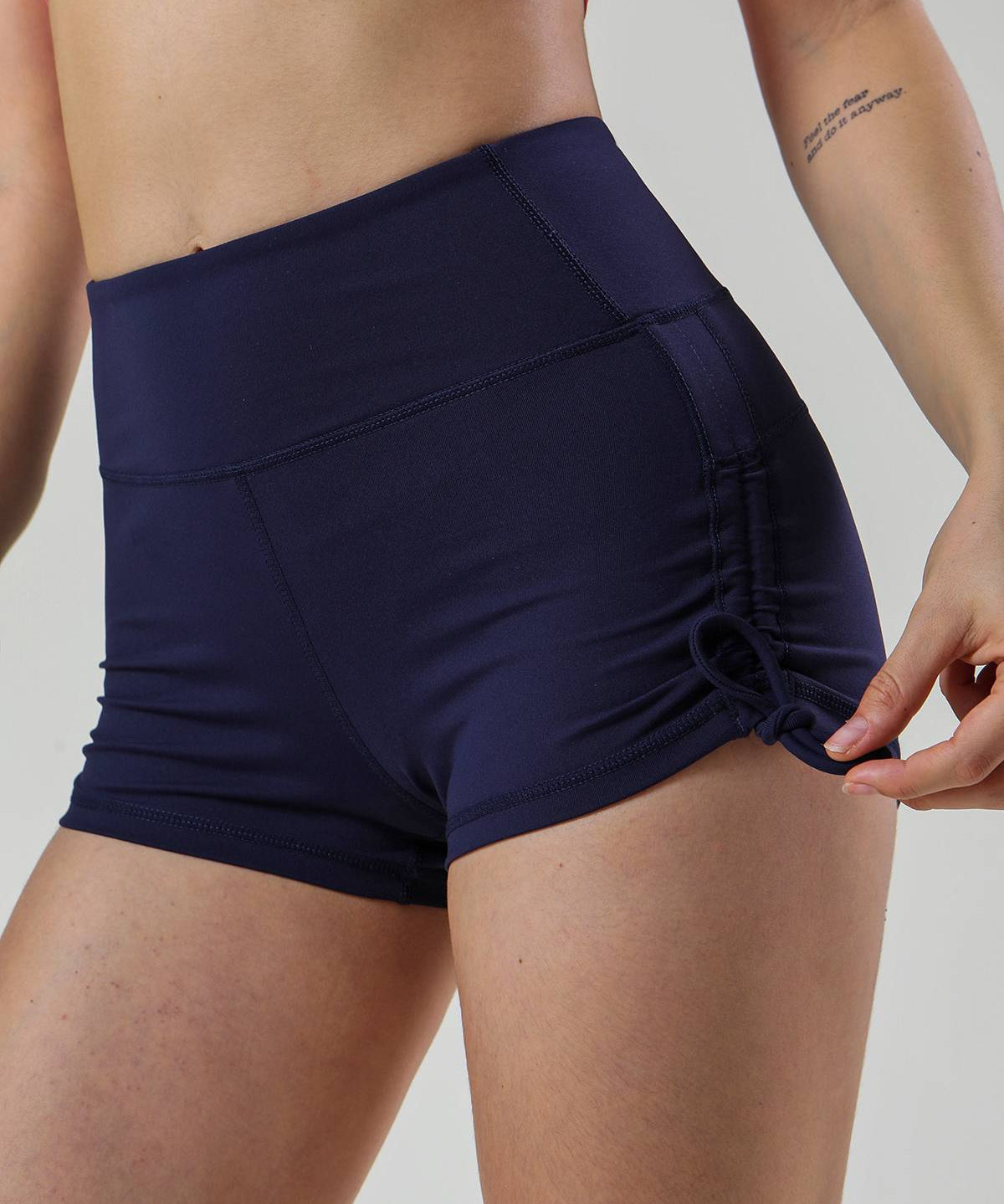 Side Drawstring Ruched Mini Shorts by bornfocus