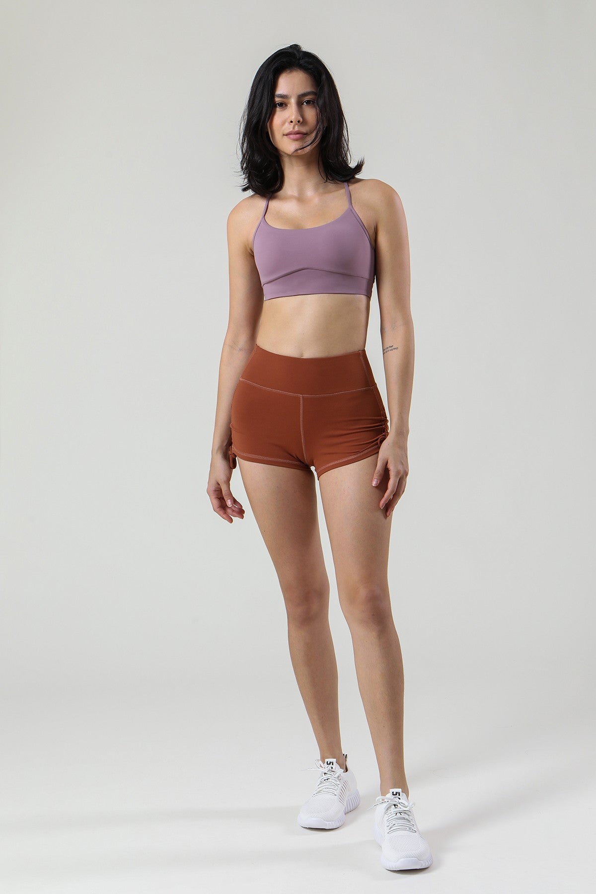 Side Drawstring Ruched Mini Shorts by bornfocus