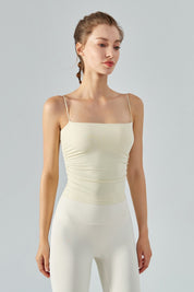 Side Ruched Camisole with Built In Bra by bornfocus