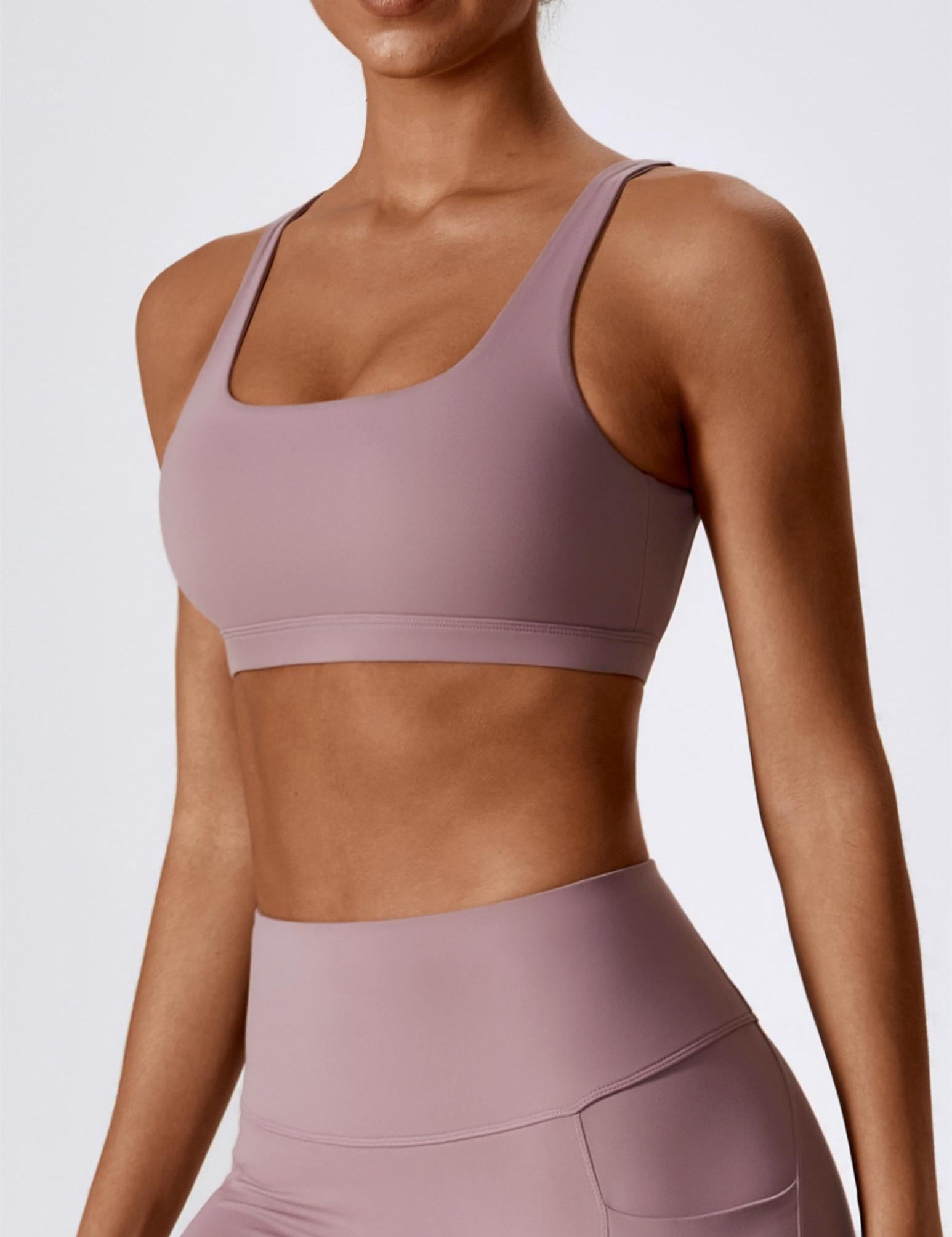 U-Neck Cutout Back Sports Bra by bornfocus