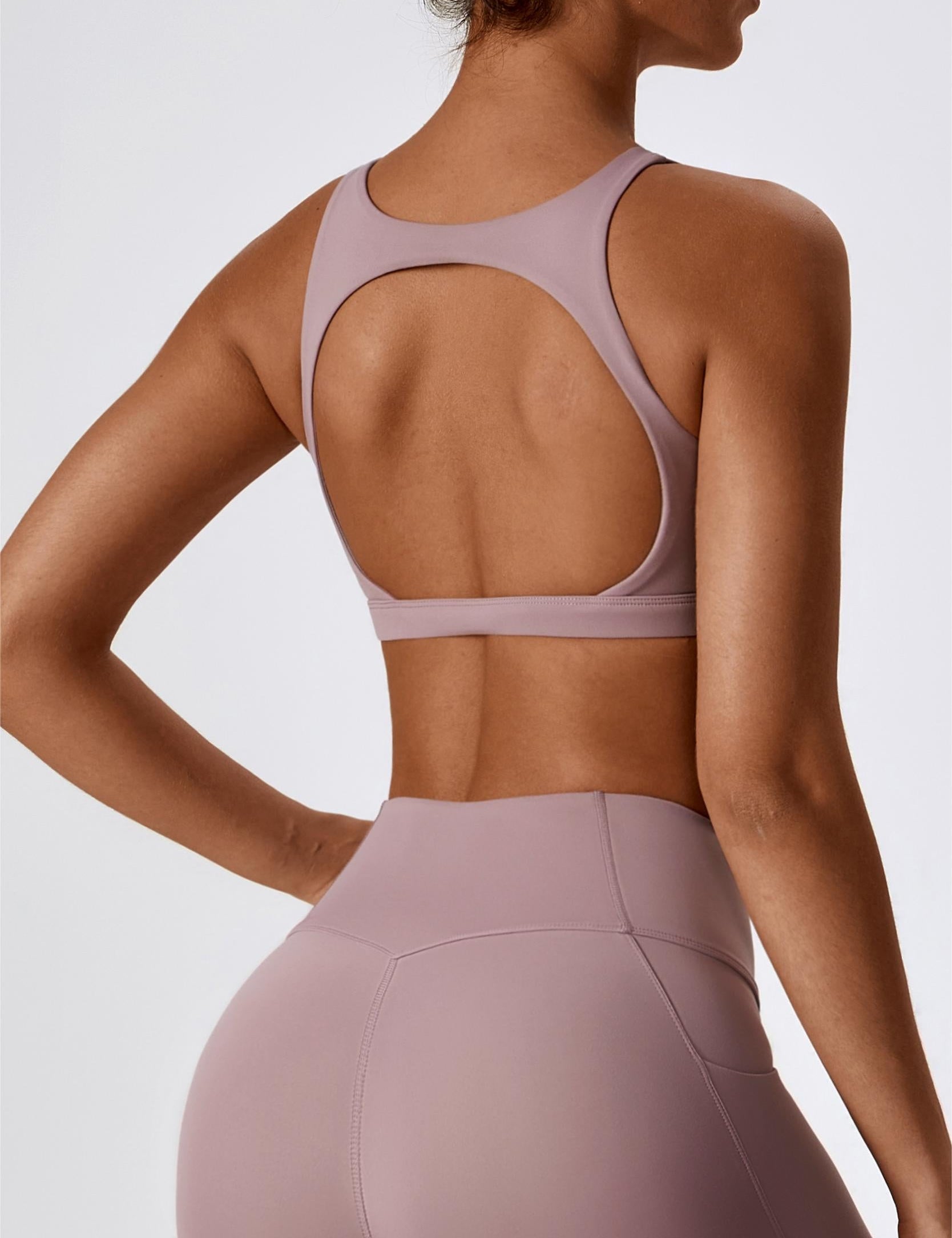 U-Neck Cutout Back Sports Bra by bornfocus