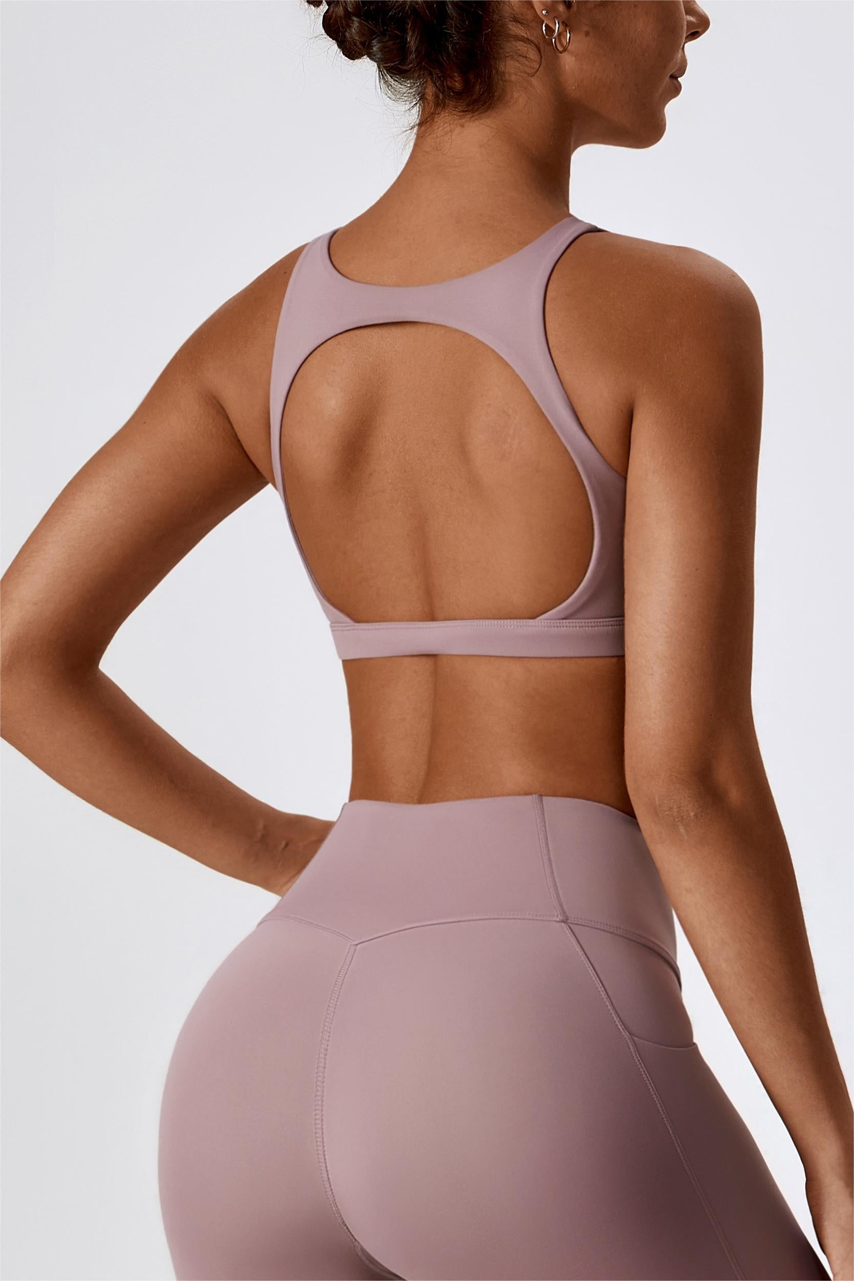 U-Neck Cutout Back Sports Bra by bornfocus