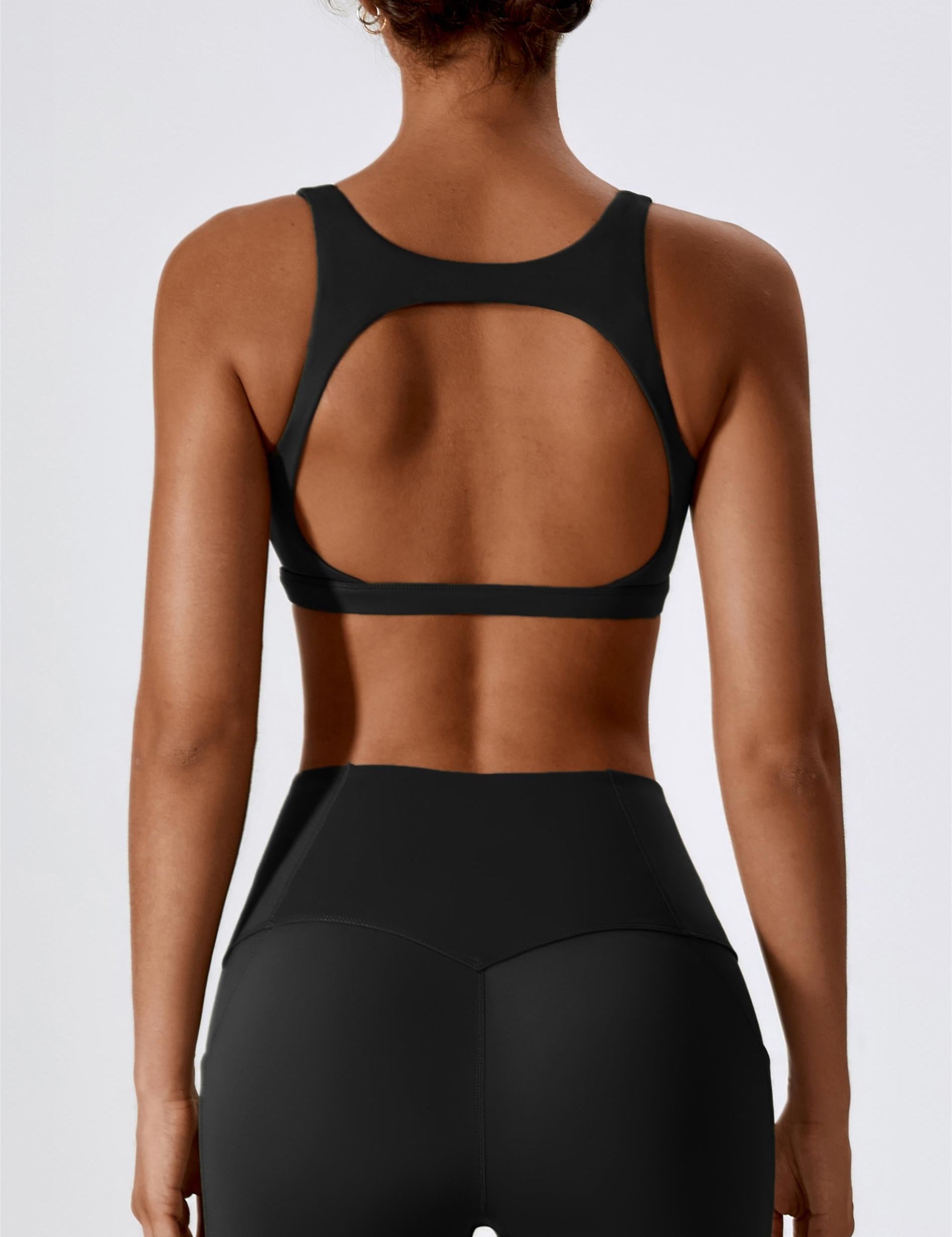 U-Neck Cutout Back Sports Bra by bornfocus