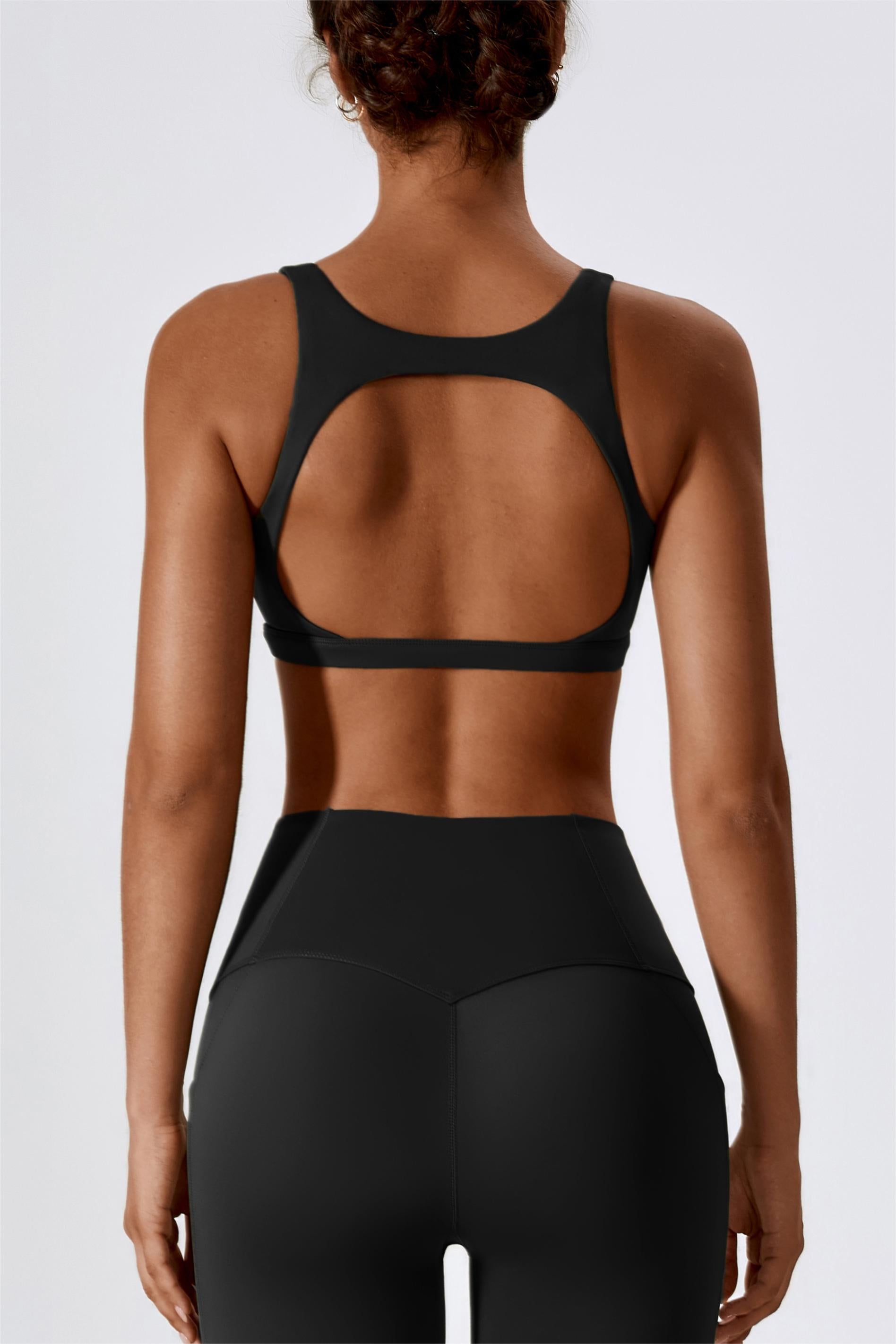 U-Neck Cutout Back Sports Bra by bornfocus