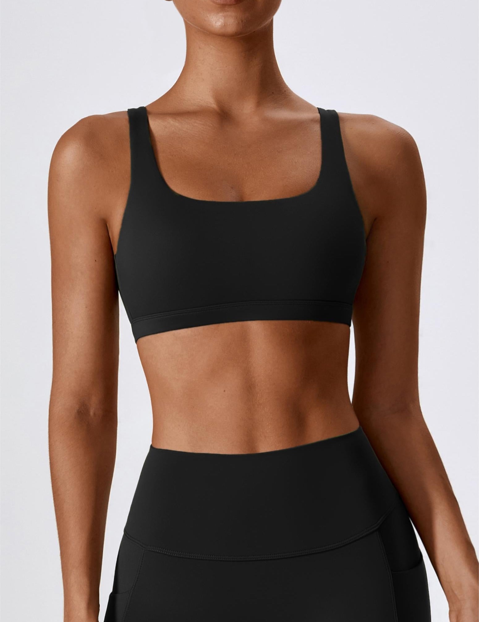 U-Neck Cutout Back Sports Bra by bornfocus