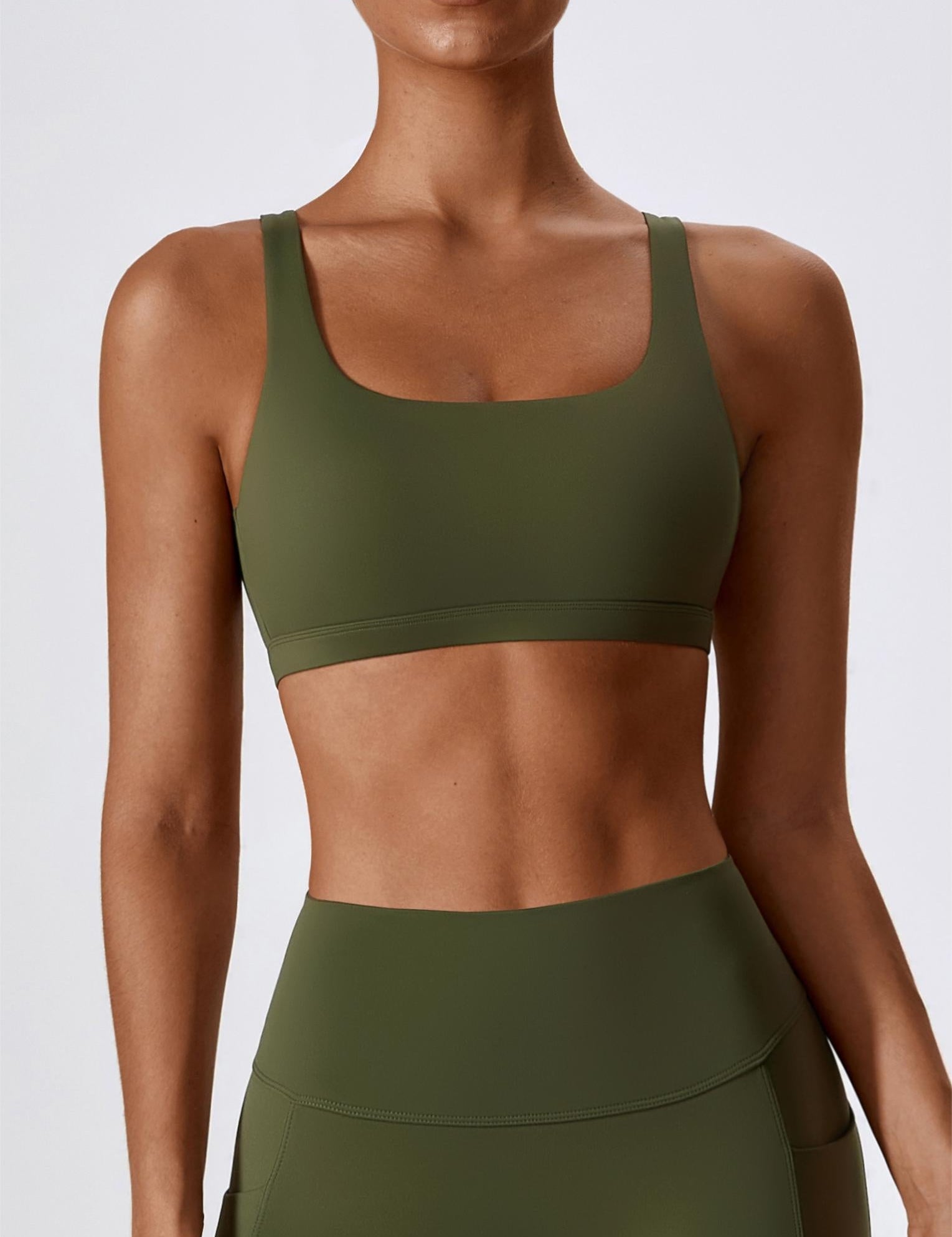 U-Neck Cutout Back Sports Bra by bornfocus