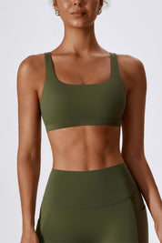 U-Neck Cutout Back Sports Bra by bornfocus