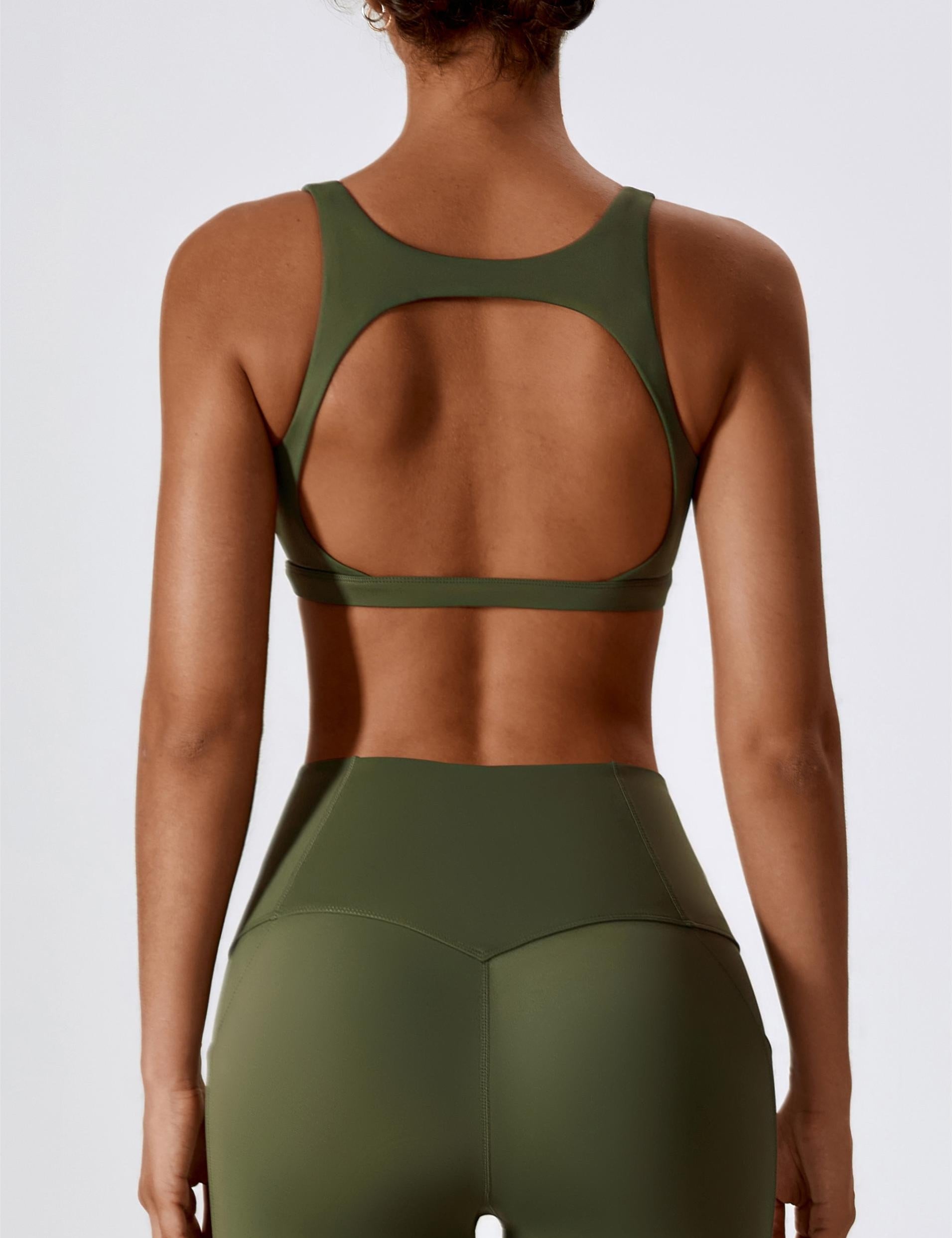 U-Neck Cutout Back Sports Bra by bornfocus