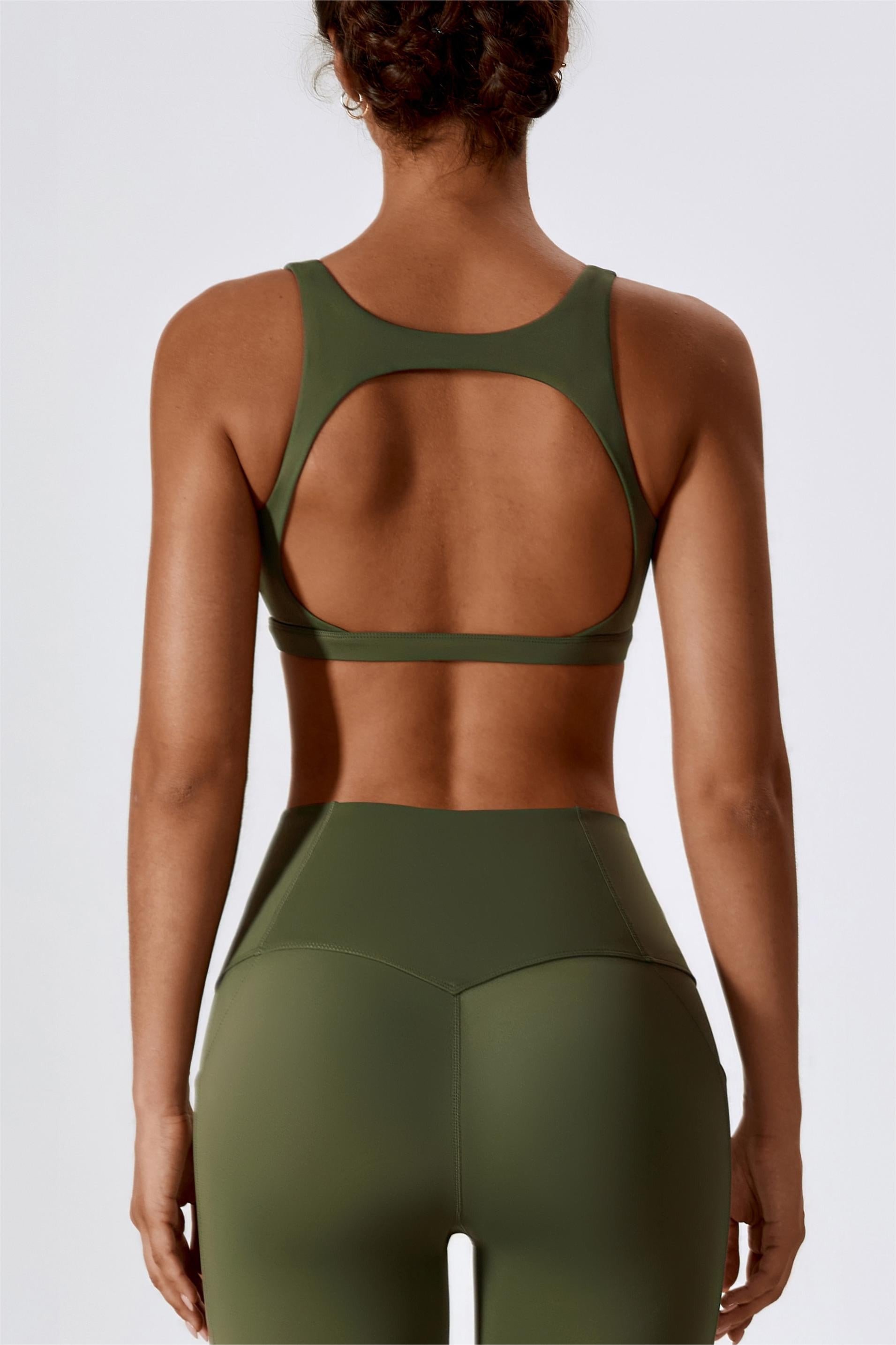 U-Neck Cutout Back Sports Bra by bornfocus