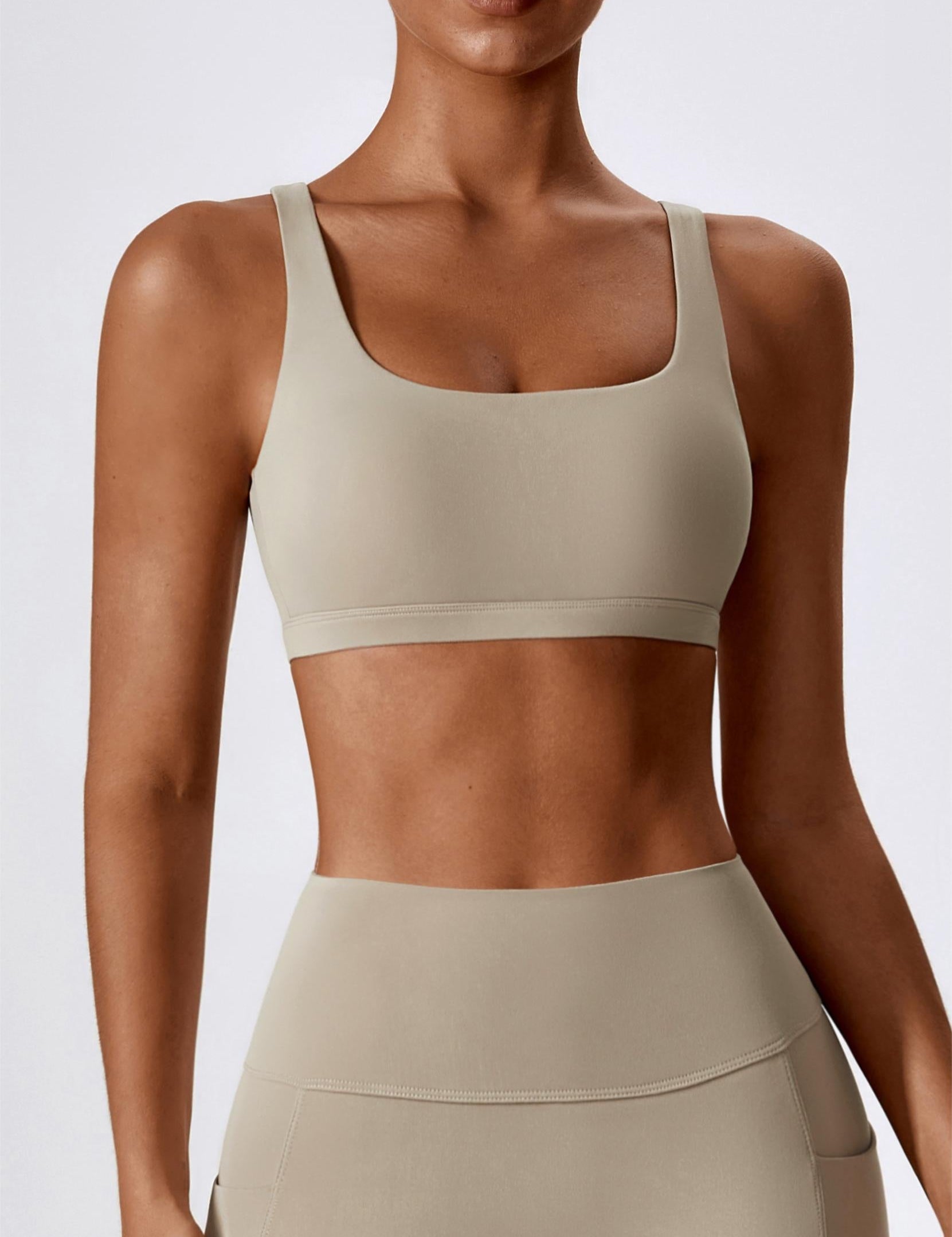 U-Neck Cutout Back Sports Bra by bornfocus