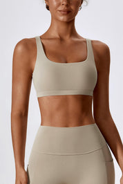 U-Neck Cutout Back Sports Bra by bornfocus