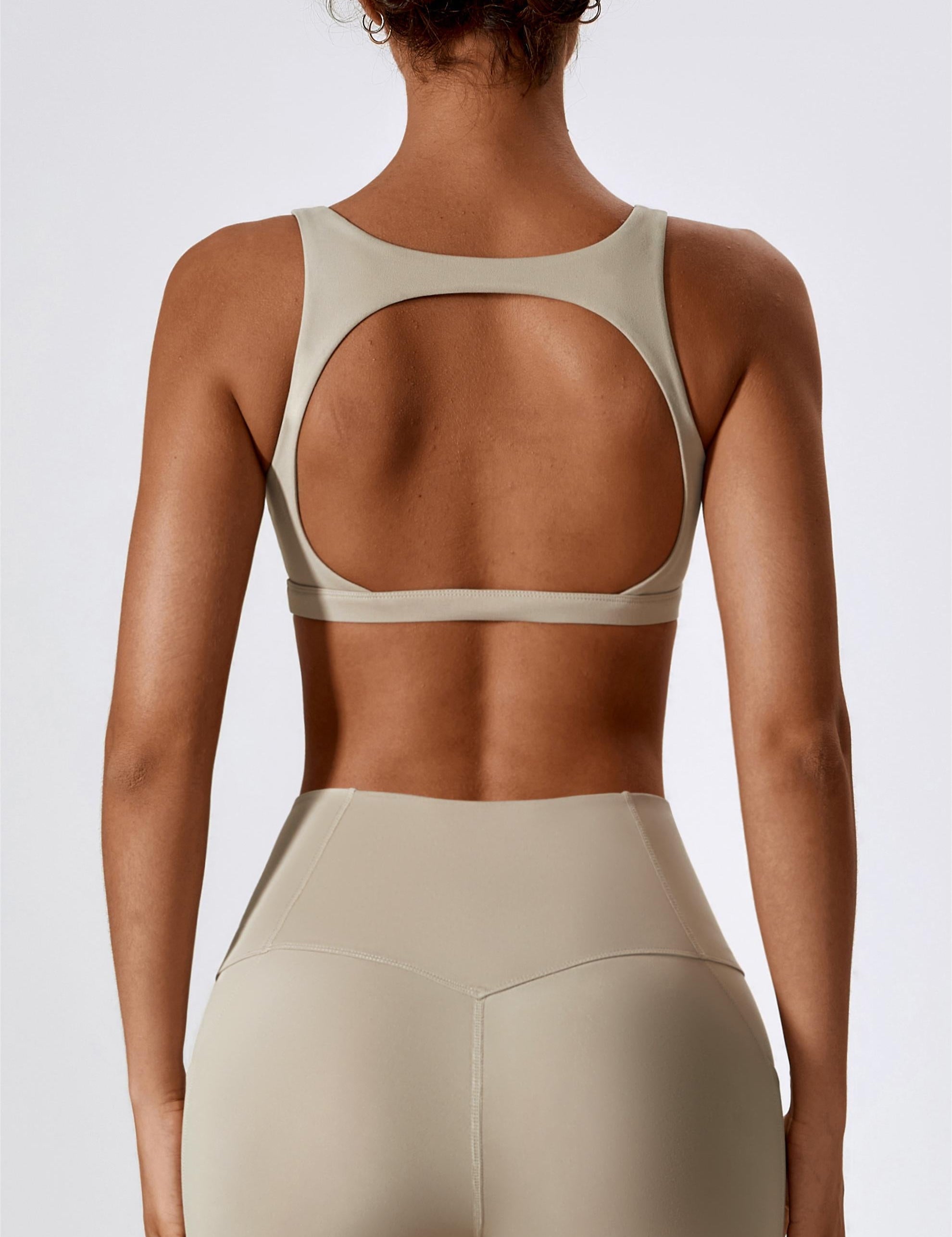 U-Neck Cutout Back Sports Bra by bornfocus