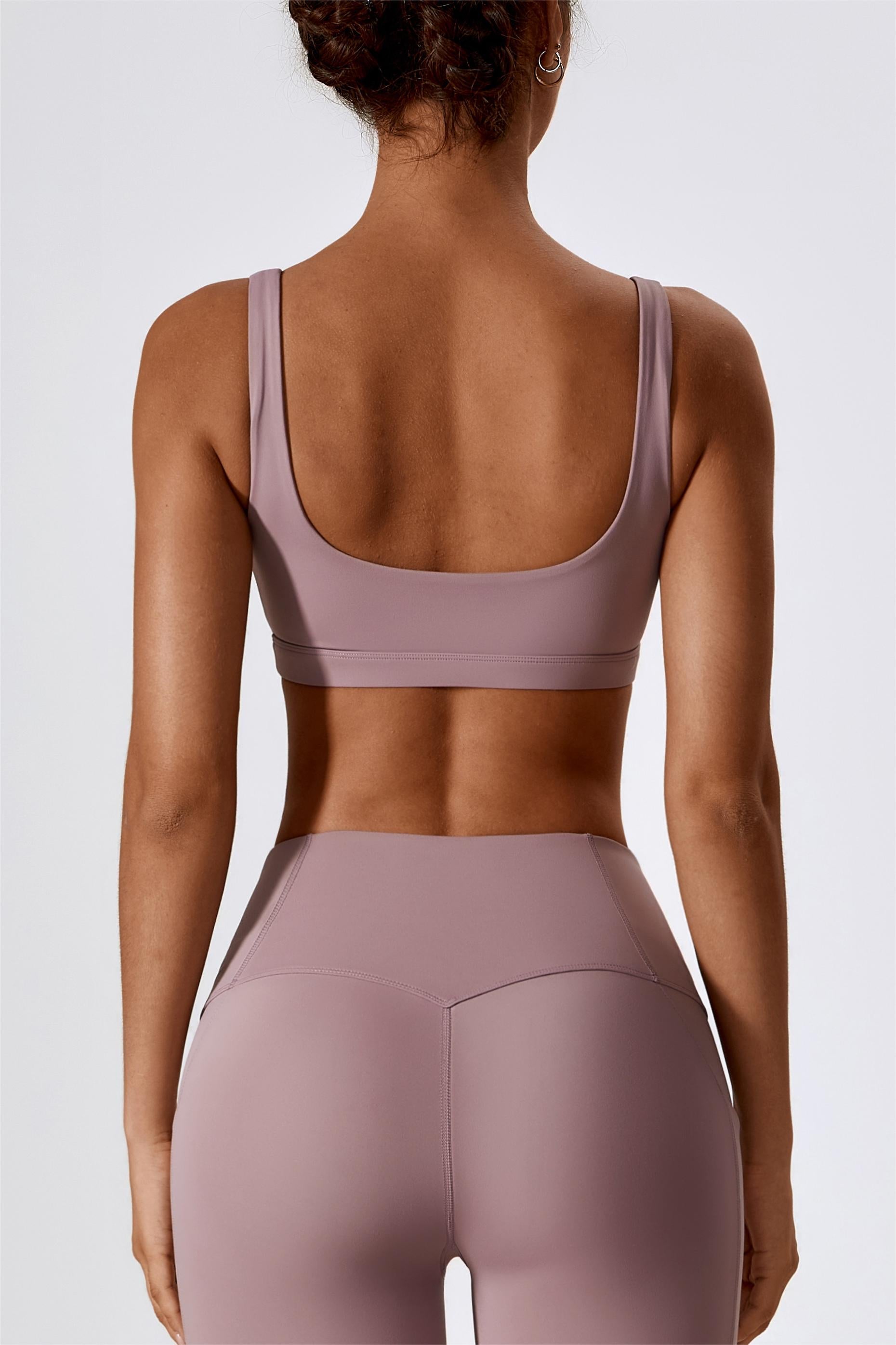 Square-Neck U-Back Sports Bra by bornfocus