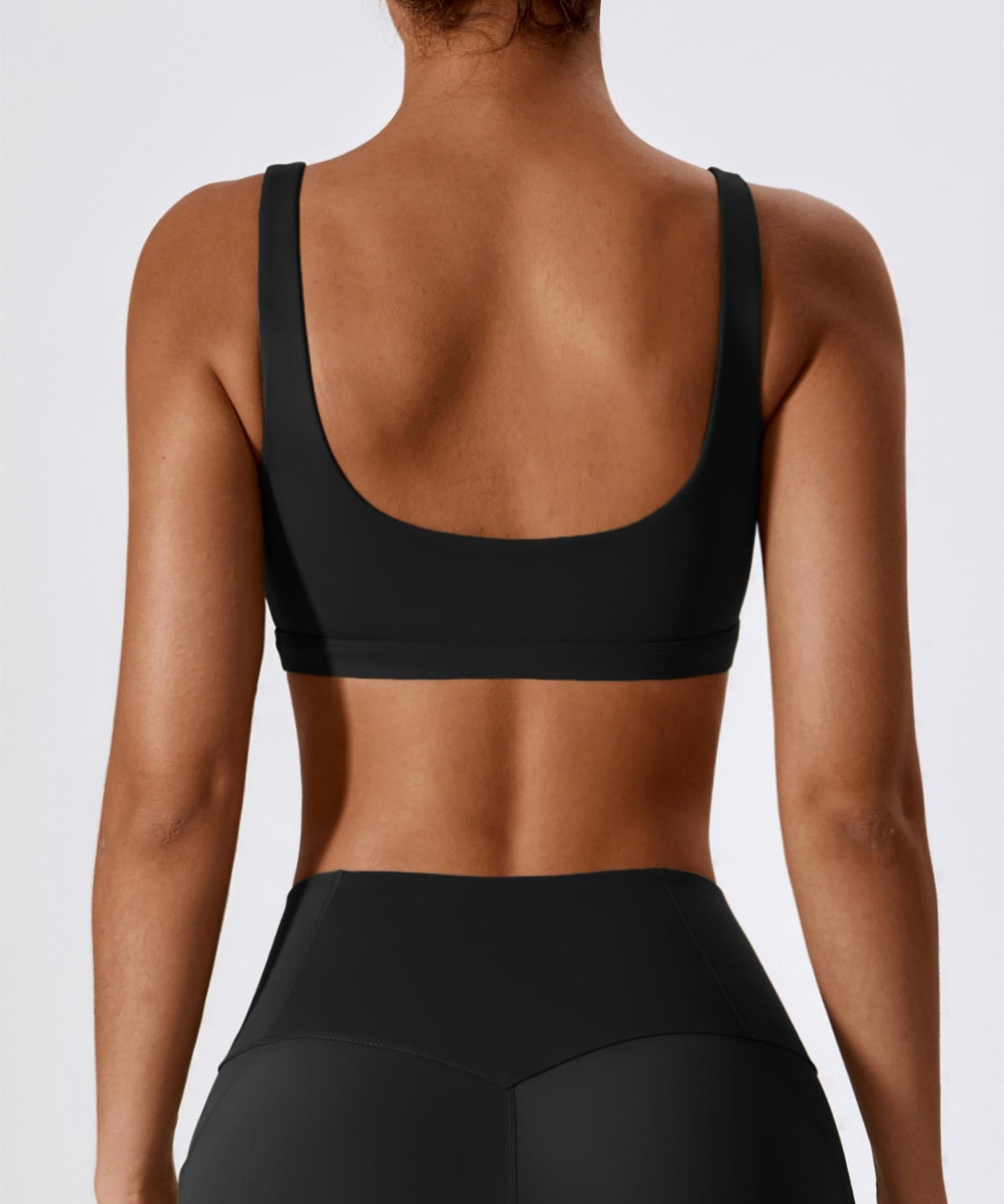 Square-Neck U-Back Sports Bra by bornfocus