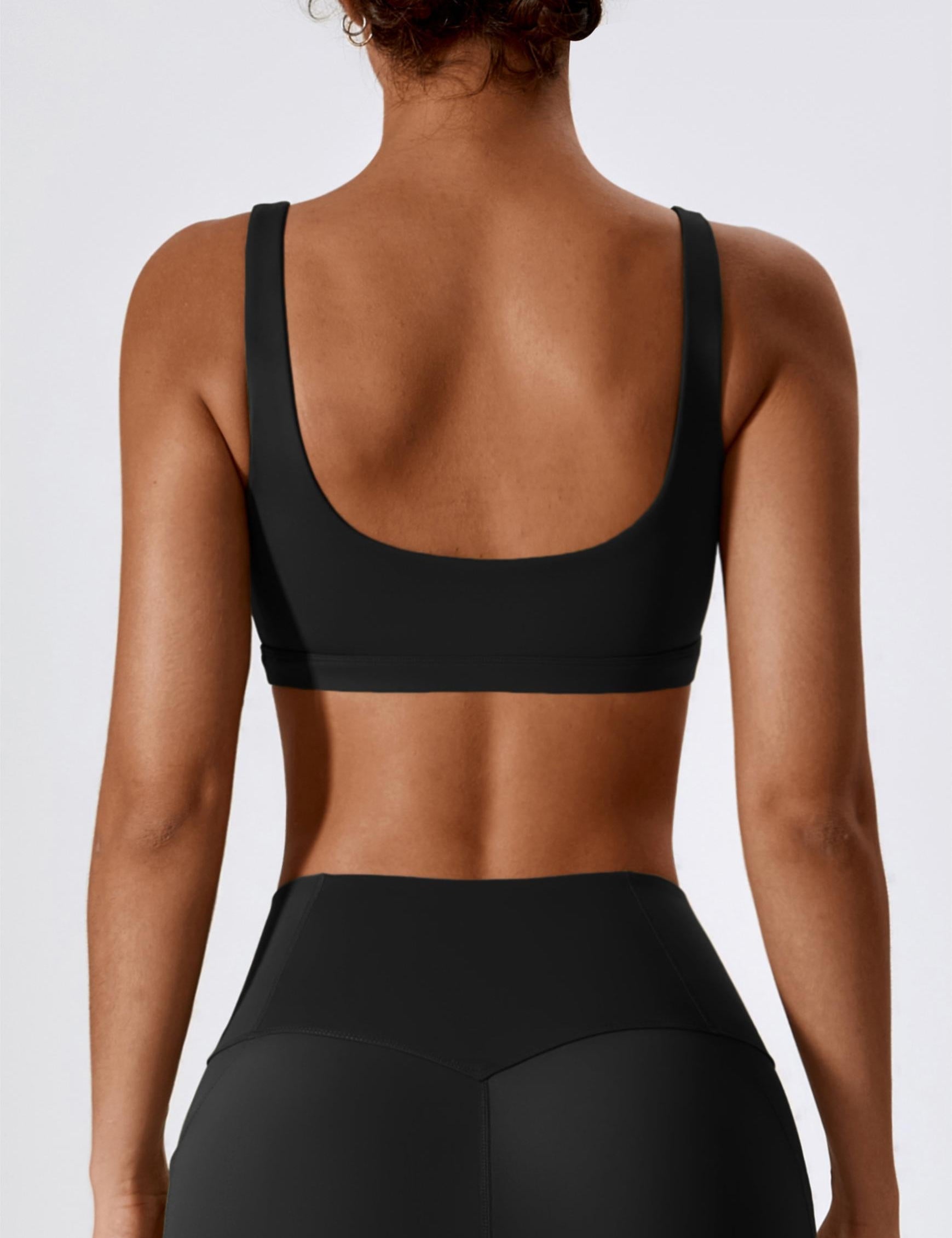 Square-Neck U-Back Sports Bra by bornfocus