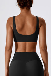 Square-Neck U-Back Sports Bra by bornfocus