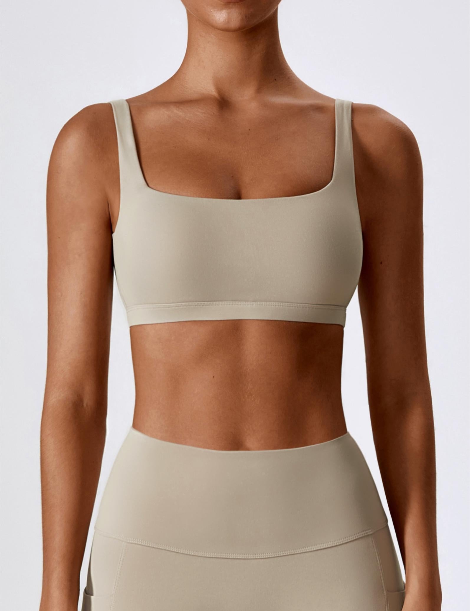 Square-Neck U-Back Sports Bra by bornfocus