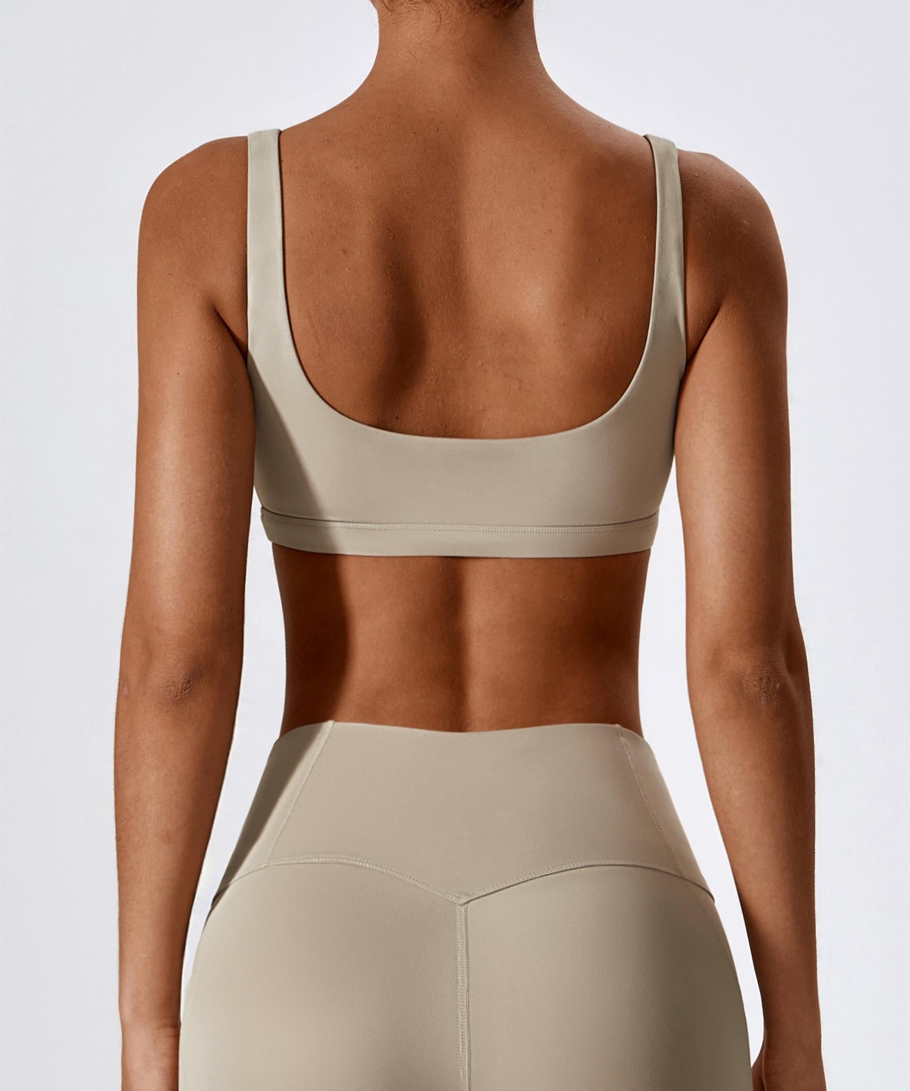 Square-Neck U-Back Sports Bra by bornfocus