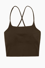 Square-Necked Crossover Strap Tank Top by bornfocus