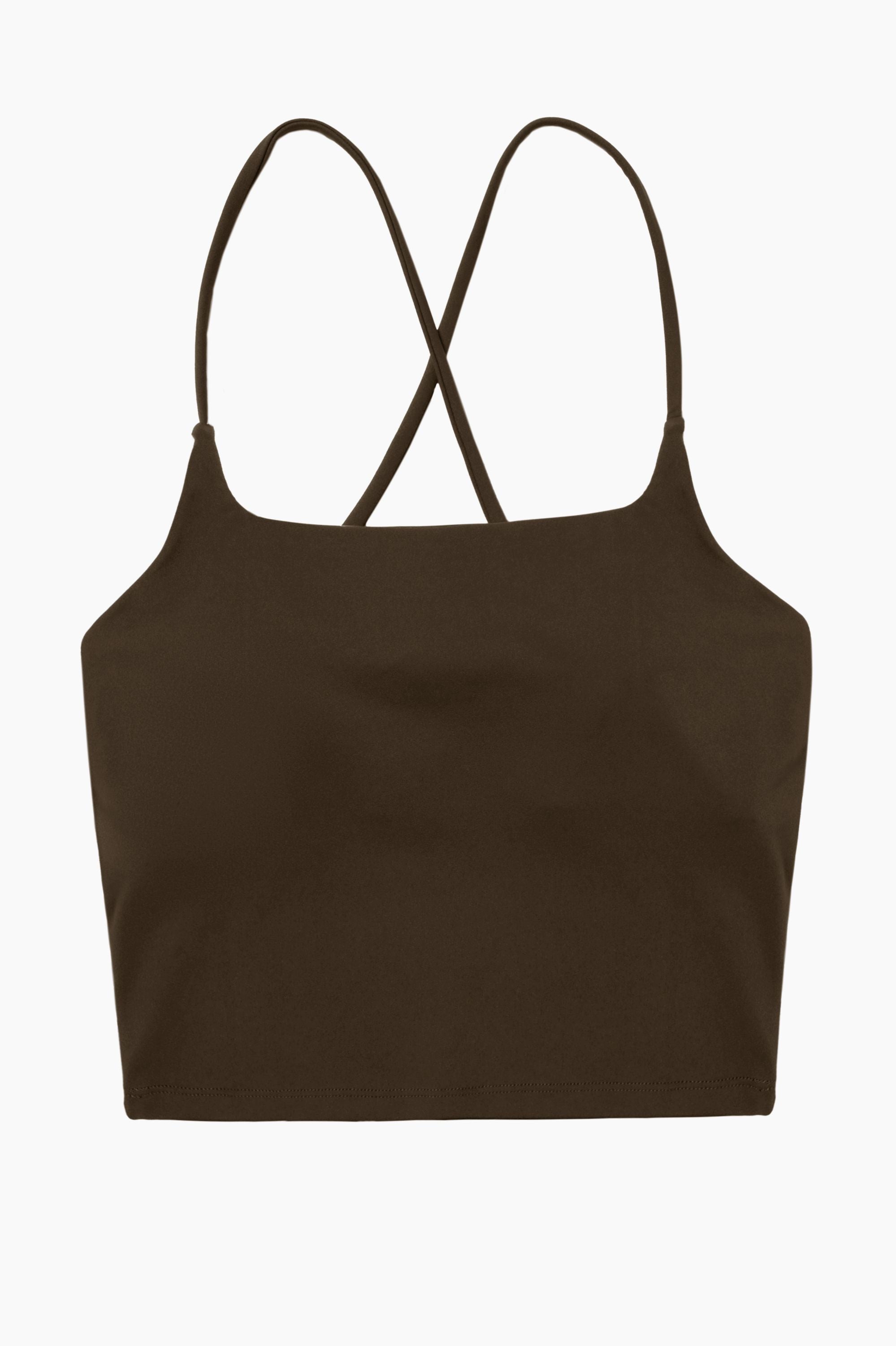 Square-Necked Crossover Strap Tank Top by bornfocus