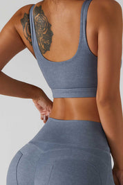 Straight Straps Backless Sports Bra by bornfocus