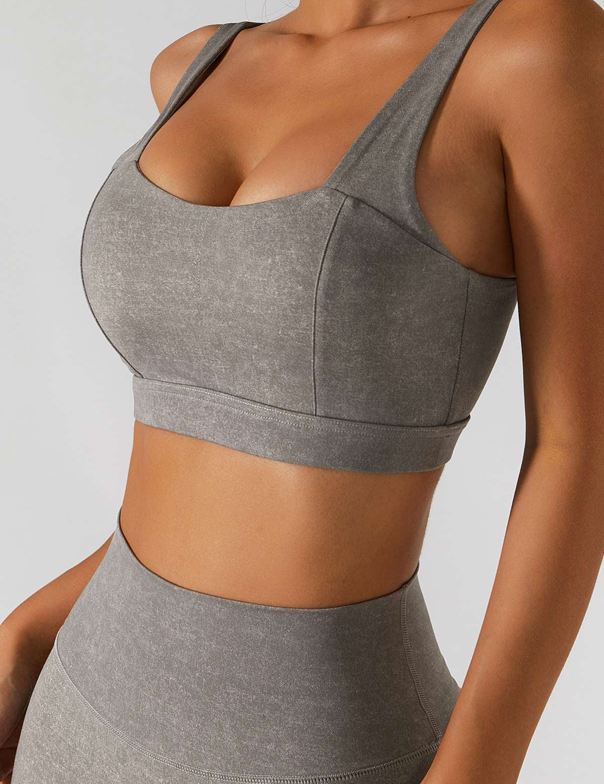 Straight Straps Backless Sports Bra by bornfocus