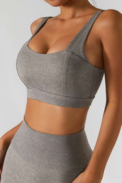 Straight Straps Backless Sports Bra by bornfocus