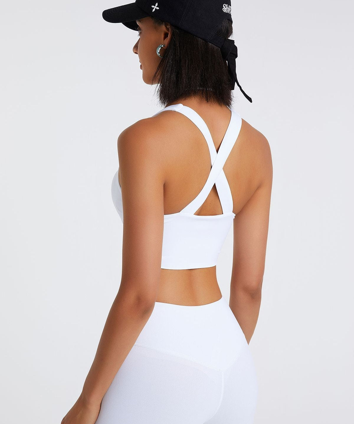 Strappy Halter Neck Crossover Sports Bra by bornfocus