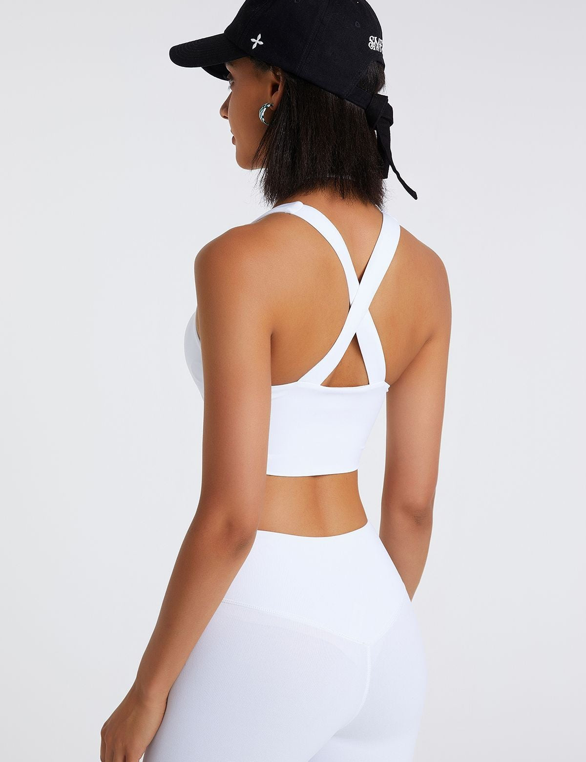 Strappy Halter Neck Crossover Sports Bra by bornfocus