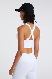 Strappy Halter Neck Crossover Sports Bra by bornfocus