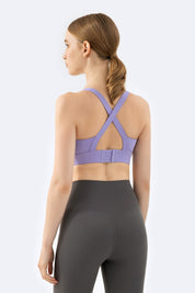 Strappy Back Cutout Sports Bra by bornfocus