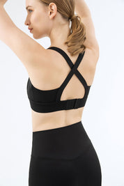 Strappy Back Cutout Sports Bra by bornfocus