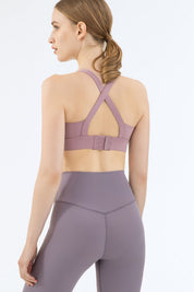 Strappy Back Cutout Sports Bra by bornfocus