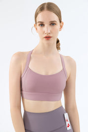 Strappy Back Cutout Sports Bra by bornfocus