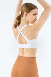 Strappy Back Cutout Sports Bra by bornfocus