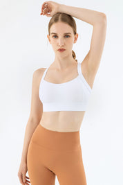 Strappy Back Cutout Sports Bra by bornfocus