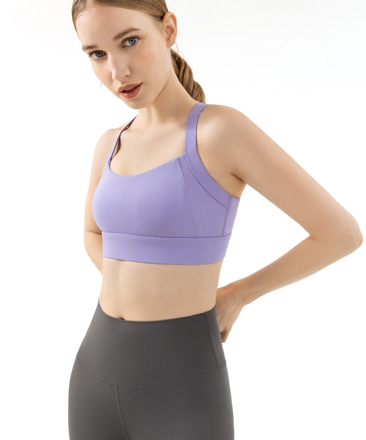 Strappy Back Cutout Sports Bra by bornfocus