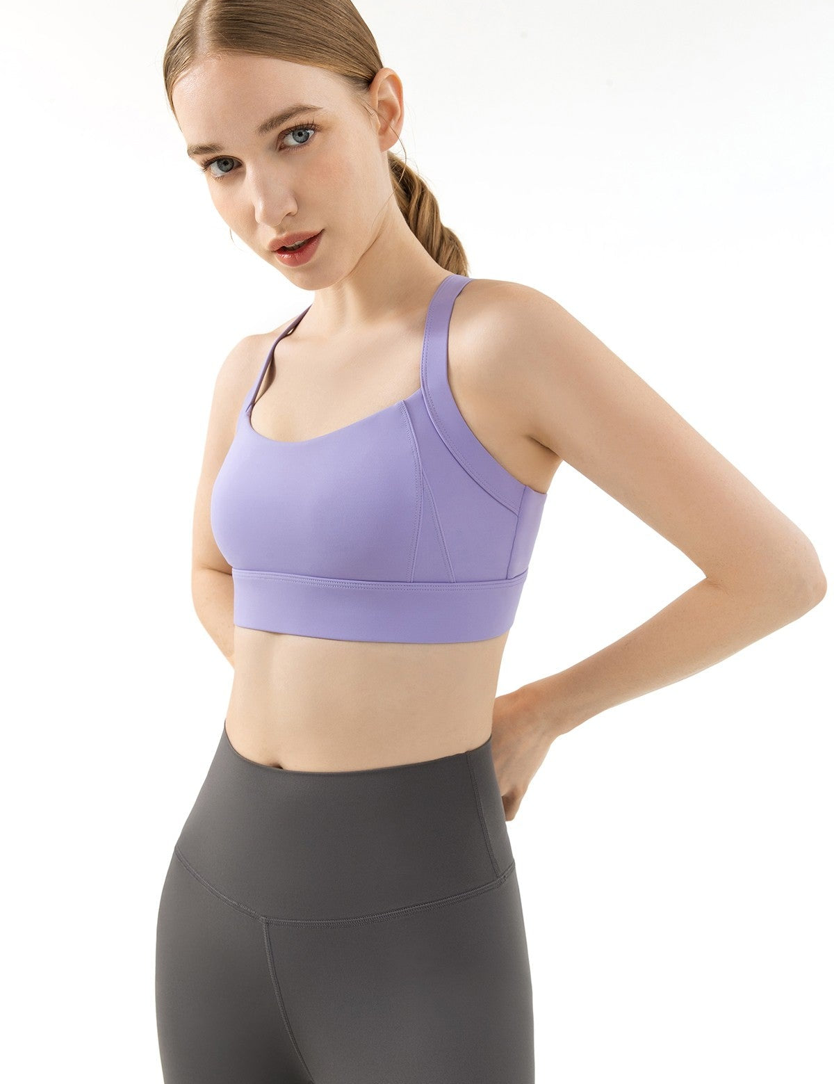 Strappy Back Cutout Sports Bra by bornfocus