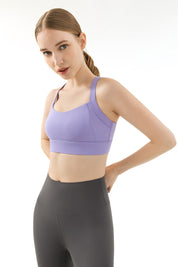 Strappy Back Cutout Sports Bra by bornfocus