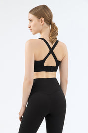 Strappy Back Cutout Sports Bra by bornfocus