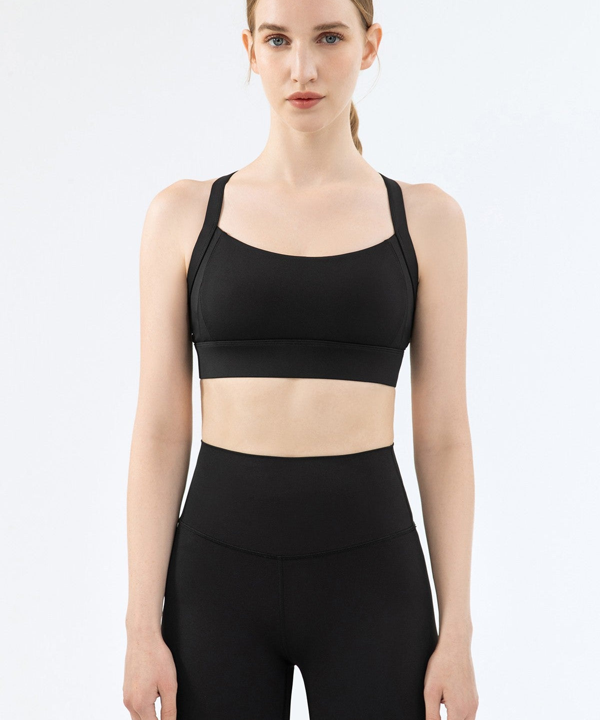 Strappy Back Cutout Sports Bra by bornfocus