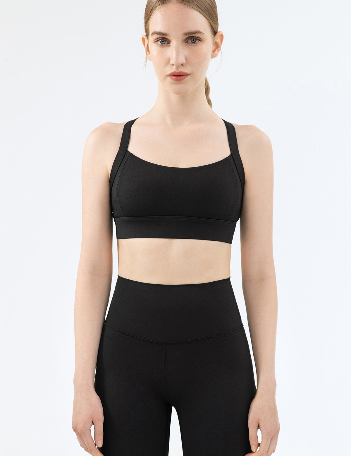 Strappy Back Cutout Sports Bra by bornfocus