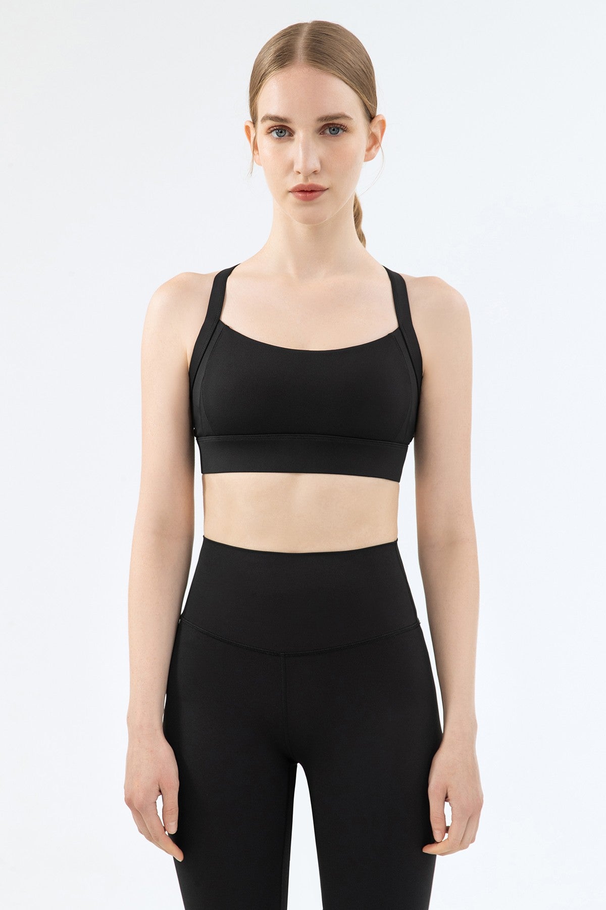 Strappy Back Cutout Sports Bra by bornfocus