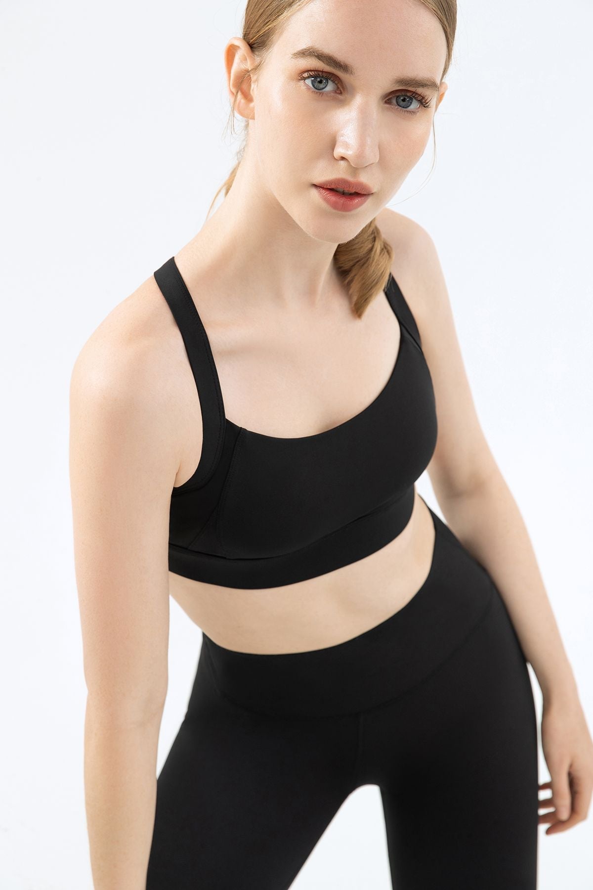 Strappy Back Cutout Sports Bra by bornfocus