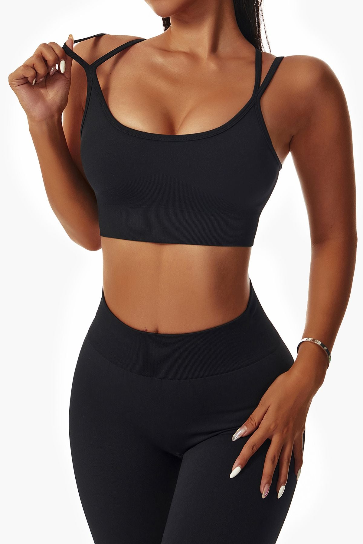 Strappy Seamless Supportive Sports Bra by bornfocus